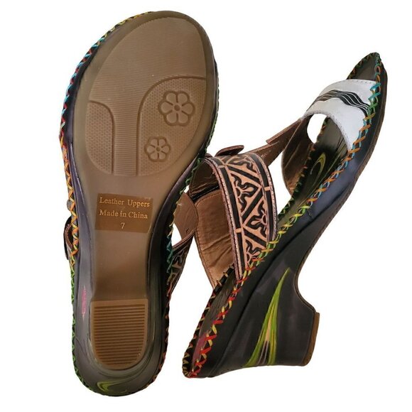 Corkeys Elite Pacific Leather Sandal Wedges, Woman's Slingback Heels NIB - Picture 3 of 3